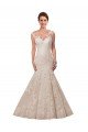 Cheapest Fit and Flare Illusion Neck Lace Wedding Dress UK
