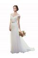 Cheapest Cap Sleeves Off the Shoulder Ruched Mermaid Tulle Beach Wedding Dress UK