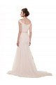 Cheapest Cap Sleeves Off the Shoulder Ruched Mermaid Tulle Beach Wedding Dress UK