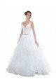 Cheapest Spaghetti Straps Ball Gown Beach Wedding Dress with Lace Bodice UK