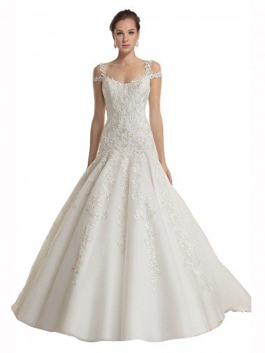 Cheapest Off the Shoulder Mermaid Lace Tulle Wedding Dress UK
