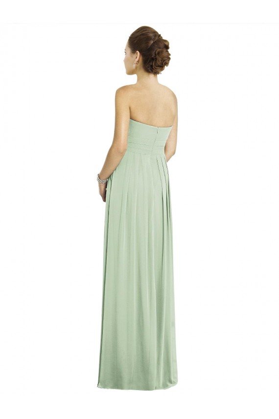 Cheapest Full Length Strapless Chiffon Bridesmaid Dress with Sweetheart Neckline UK