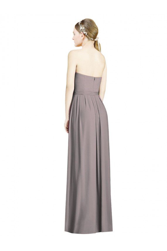 Cheapest Sweetheart Neckline Long Full Length Chiffon Bridesmaid Dress UK