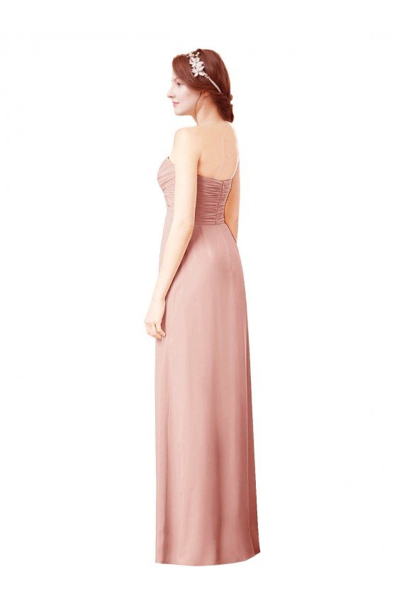 Cheapest Long Chiffon Sweetheart Bridesmaid Dress with Twist Bodice UK