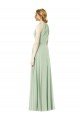 Cheapest Halter Neckline Long Chiffon Bridesmaid Dress with Side Bow UK