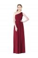 Cheapest One Shoulder Full Length Long Chiffon Bridesmaid Dress. UK