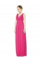 Cheapest Sleeveless V-Neck Long Chiffon Bridesmaid Dress with V-Back UK