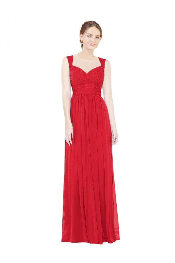 Cheapest Full-Length Long Chiffon Bridesmaid Dress with Side Front Slit UK