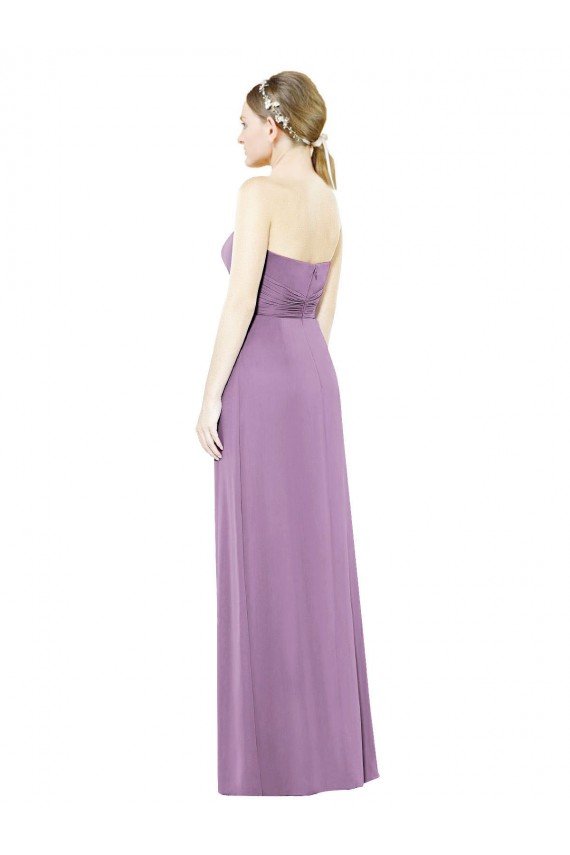 Cheapest Sweetheart Neckline Strapless Chiffon Bridesmaid Dress with Wrap Pleat UK