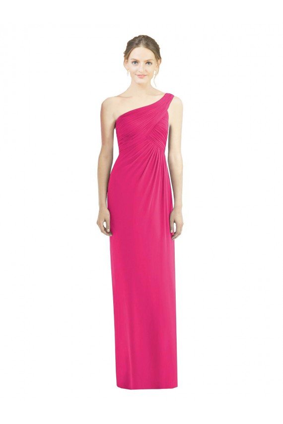 Cheapest One Shoulder Long Chiffon Bridesmaid Dress UK