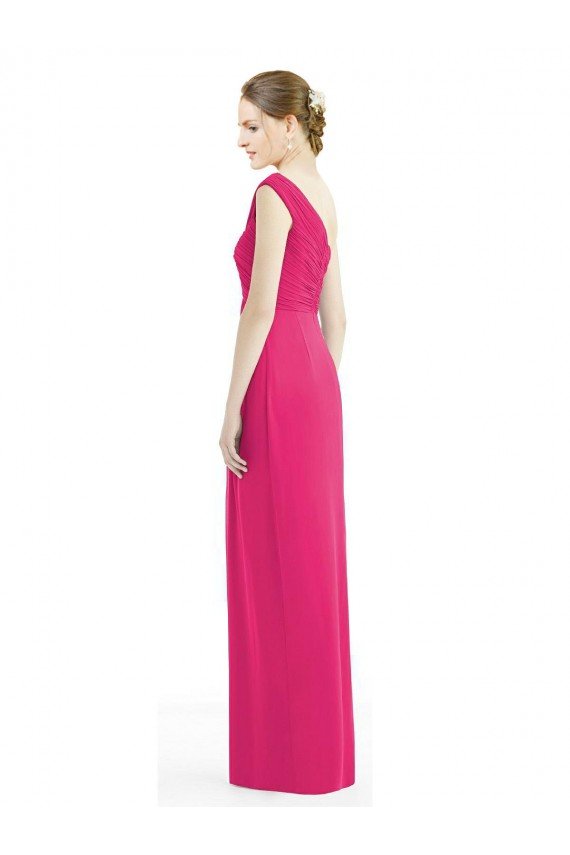 Cheapest One Shoulder Long Chiffon Bridesmaid Dress UK