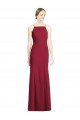 Cheapest High Square Trumpet Chiffon Bridesmaid Dress with Lace-Up Open Back UK
