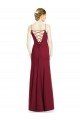 Cheapest High Square Trumpet Chiffon Bridesmaid Dress with Lace-Up Open Back UK