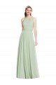 Cheapest Open Back Halter Chiffon Bridesmaid Dress with Flowy Bow UK