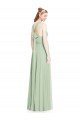 Cheapest Open Back Halter Chiffon Bridesmaid Dress with Flowy Bow UK