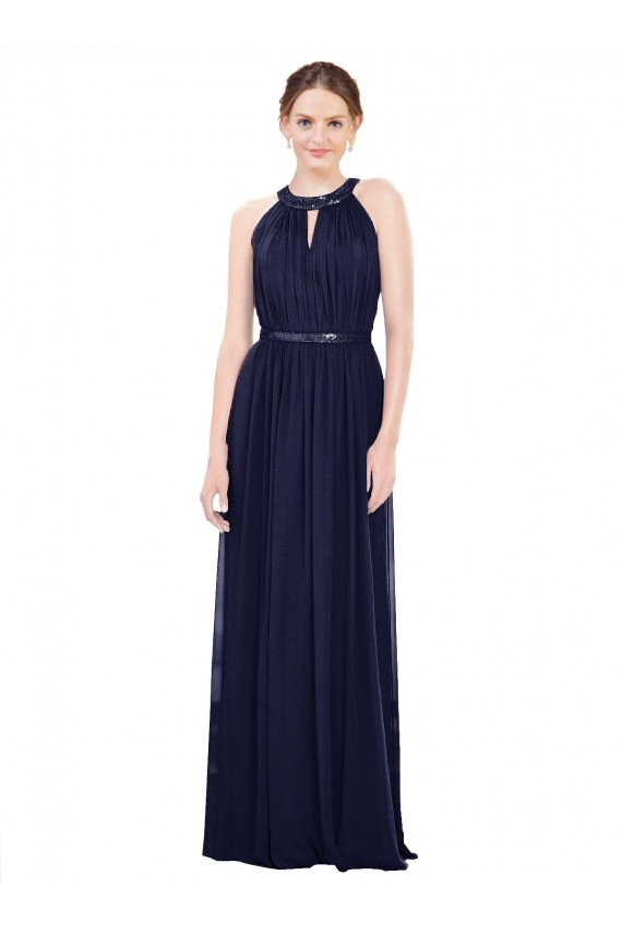 Cheapest Vintage Full-Length Sleeveless Chiffon Bridesmaid Dress  UK