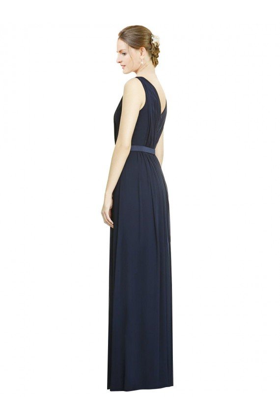 Cheapest Full-Length V-Neck Lux Chiffon Bridesmaid Dress with V-Back UK