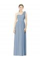 Cheapest Flower Shoulder Draped One Shoulder Chiffon Bridesmaid Dress UK