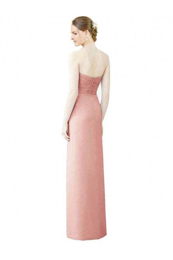 Cheapest Strapless Sweetheart Long Chiffon Wrap Bridesmaid Dress UK