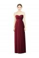 Cheapest Draped Full Length Strapless Chiffon Bridesmaid Dress UK