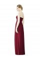 Cheapest Draped Full Length Strapless Chiffon Bridesmaid Dress UK