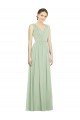 Cheapest Natural Waist V-Neck Draped Chiffon Bridesmaid Dress UK