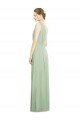 Cheapest Natural Waist V-Neck Draped Chiffon Bridesmaid Dress UK