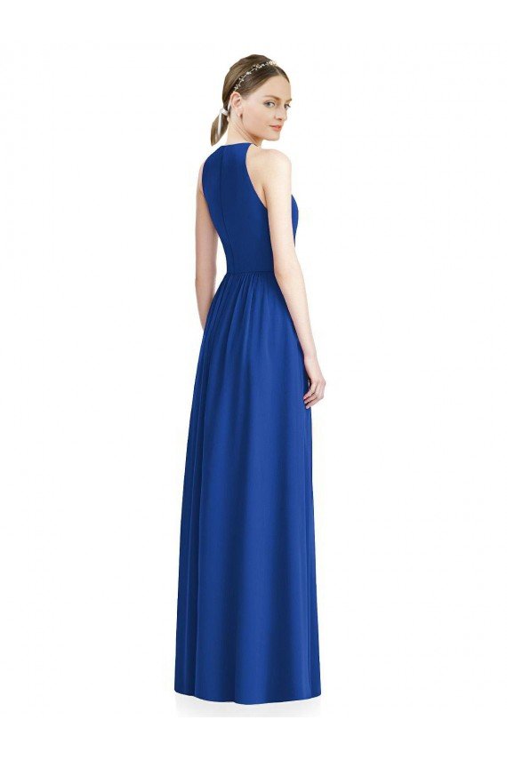 Cheapest Draped Keyhole Long Chiffon Bridesmaid Dress UK