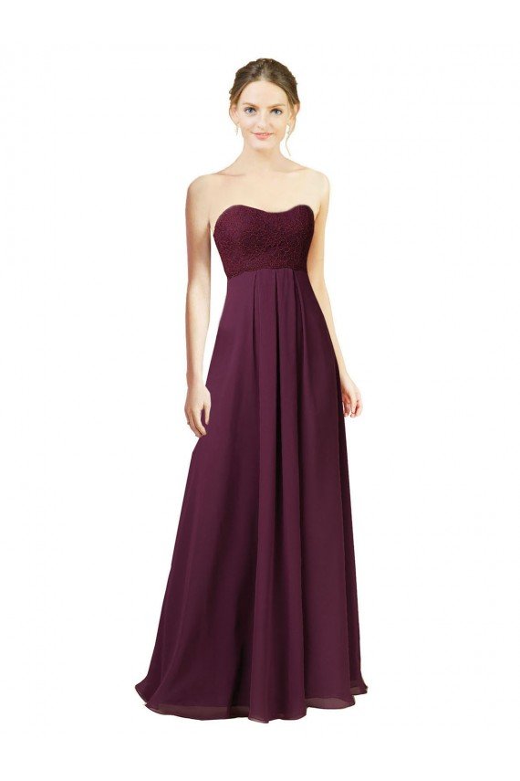 Cheapest Dreamy Lace Over Chiffon Bridesmaid Dress UK