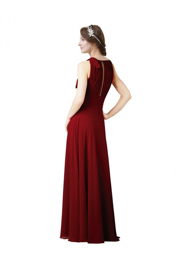 Cheapest Luxe Chiffon Bridesmaid Dress with Open Slit In the Back UK