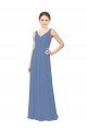 Cheapest Draped V-Neck Luxe Chiffon Bridesmaid Dress UK