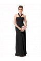 Cheapest Long Halter Chiffon Bridesmaid Dress with Dropped Waist UK