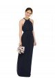 Cheapest High Halter Neckline Chiffon Bridesmaid Dress with Slim Keyhole Back UK