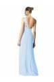 Cheapest One Shoulder Long Chiffon Bridesmaid Dress with Shirred Bodice and Front Keyhole UK