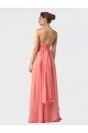 Cheapest Shirred Bodice Full Length Long Chiffon Bridesmaid Dress UK