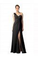 Cheapest Sheer One Shoulder Chiffon A-Line Bridesmaid Dress with Slit UK