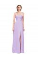 Cheapest Strapless Mermaid Chiffon Bridesmaid Dress WITH High Side Slit and Ruffles UK