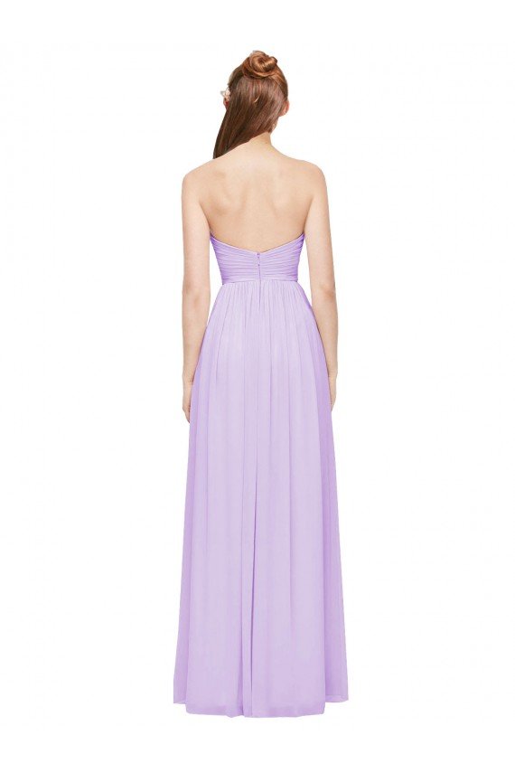 Cheapest Strapless Mermaid Chiffon Bridesmaid Dress WITH High Side Slit and Ruffles UK