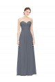 Cheapest Twisted Waist Pleats Sweetheart Long Chiffon Bridesmaid Dress UK
