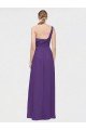 Cheapest One Shoulder High Low Chiffon Bridesmaid Dress with Wrap Waist UK
