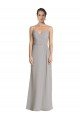 Cheapest Long Chiffon A-Line Bridesmaid Dress with Criss-Cross Draped Bodice UK