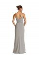 Cheapest Long Chiffon A-Line Bridesmaid Dress with Criss-Cross Draped Bodice UK