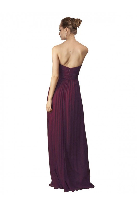 Cheapest Floor Length Chiffon Bridesmaid Dress with Sweetheart Neckline UK