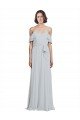 Cheapest Off the Shoulder Spaghetti Strap Long Chiffon Bridesmaids Dress UK