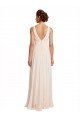 Cheapest High Neck Chiffon Bridesmaid Dress with Deep V-Back and Cascading Skirt UK