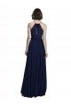 Cheapest High Neckline Floor Length Chiffon Bridesmaid Dress with Belt UK
