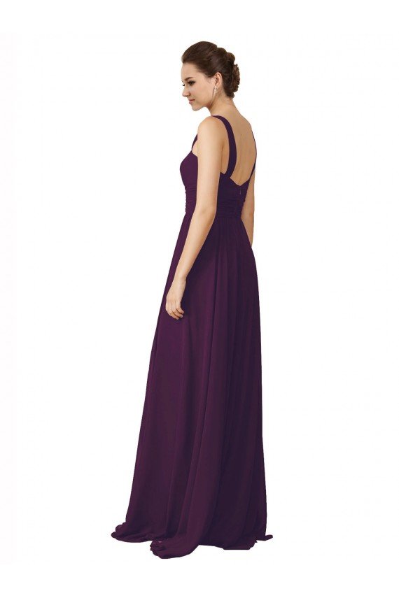 Cheapest Full Length Chiffon Bridesmaid Dress with Spaghetti Straps UK