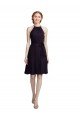 Cheapest Short Knee Length High Neck Chiffon Bridesmaids Dress UK