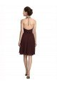 Cheapest Short Knee Length Chiffon Bridesmaids Dress with Halter Cowl Neck UK