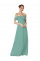 Cheapest Hand-Ruched Chiffon Bridesmaid Dress with Flutter Sleeves UK